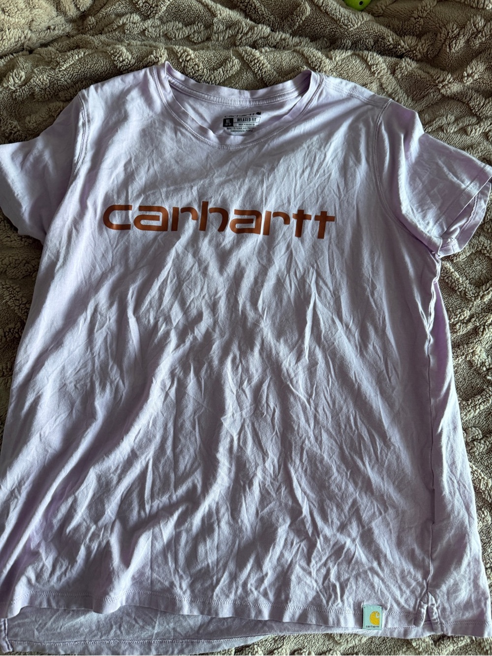 Carhartt Women's Short Sleeve Relaxed Fit Lightweight Logo Top Purple Size XL